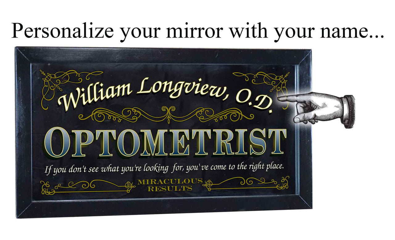 Optometrist | Mirror | Occupation | Framed | Personalize It! | 12" x 26"
