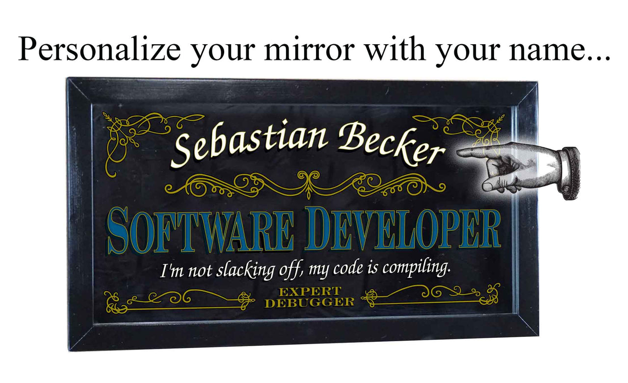 Software Developer | Mirror | Occupation | Framed | Personalize It! | 12" x 26"