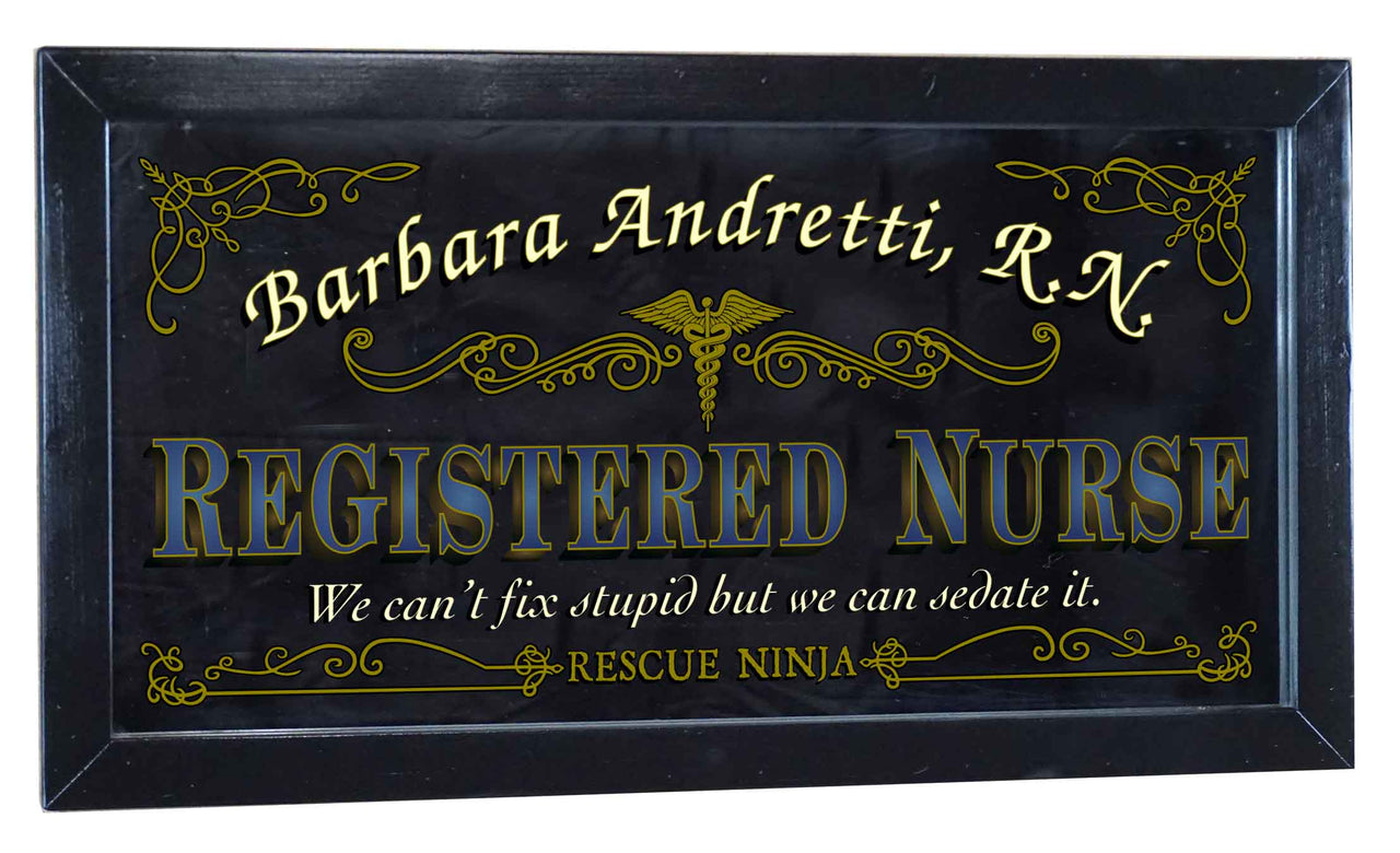 Registered Nurse | Mirror | Occupation | Framed | Personalize It! | 12" x 26"