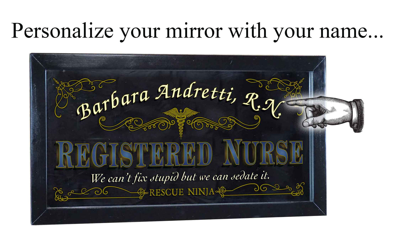 Registered Nurse | Mirror | Occupation | Framed | Personalize It! | 12" x 26"