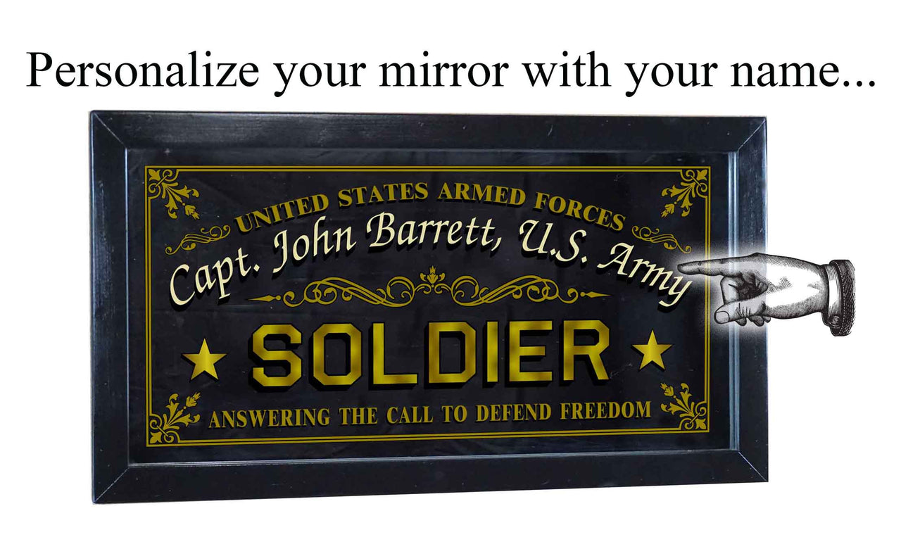 Soldier | Mirror | Occupation | Framed | Personalize It! | 12" x 26"