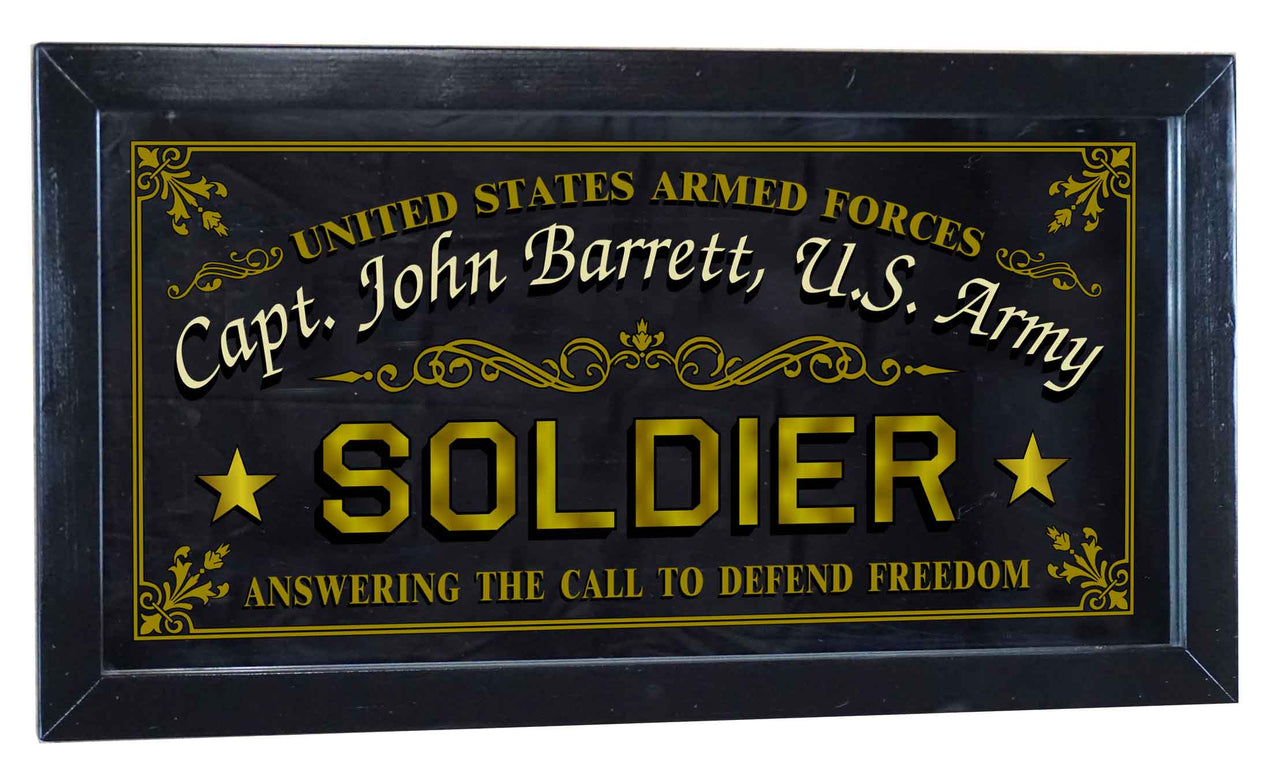 Soldier | Mirror | Occupation | Framed | Personalize It! | 12" x 26"