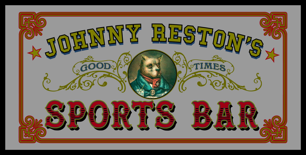 Sports Bar | Good Times | Mirror | Framed | Personalize It! | 12" x 26"
