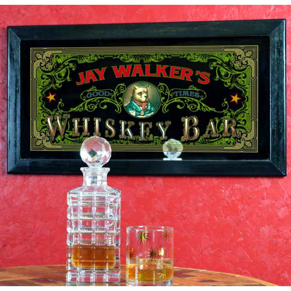 Whiskey Bar Bar Mirror 12 x 26