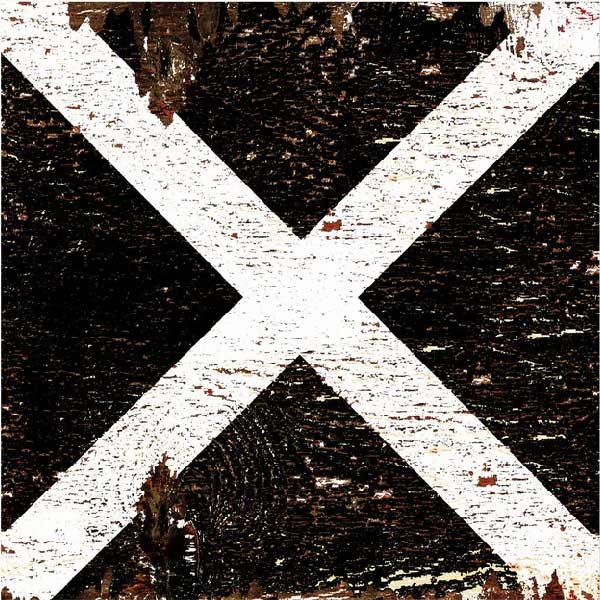 Nautical Flag Black with White X Wall Art Square Marine Signal