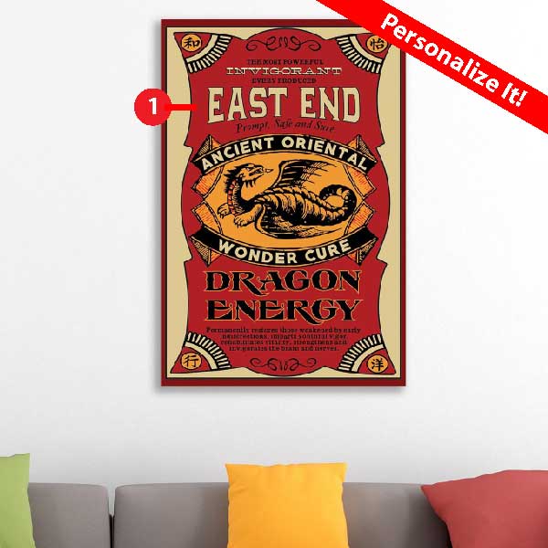 personalized dragon elixir wood sign