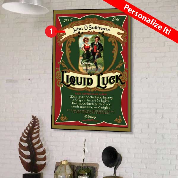 Irish Elixir | Wood Sign | Personalize It! | 3 Sizes | Vintage Style | Liquid Luck