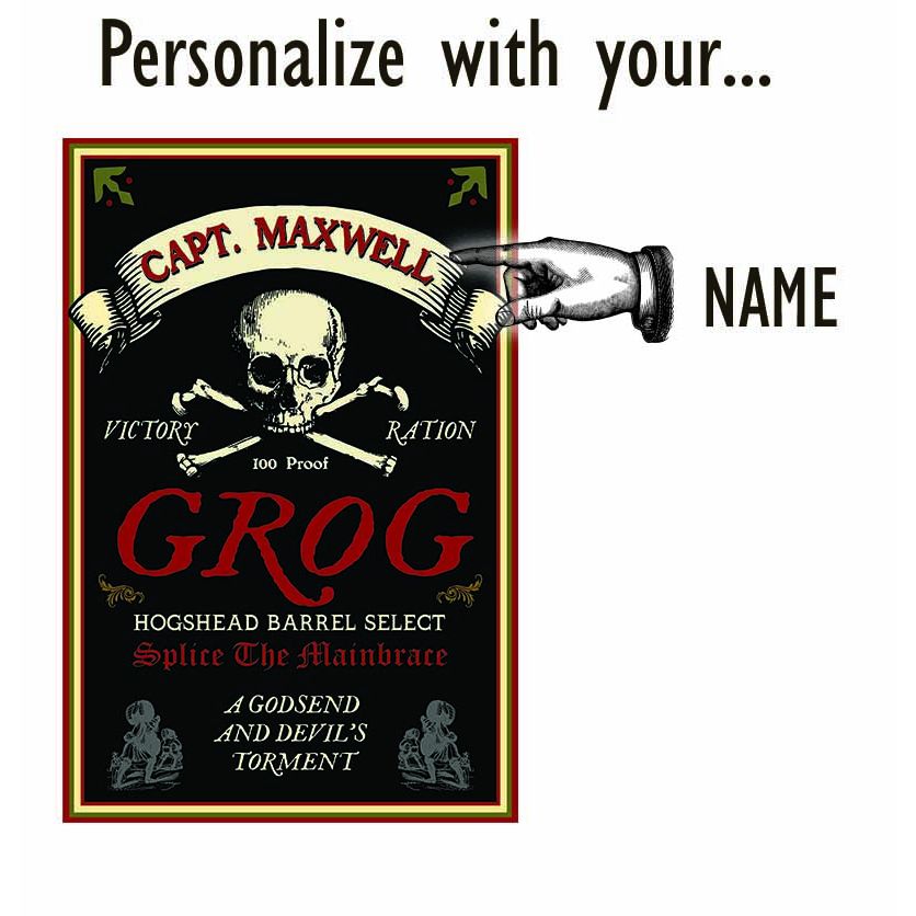 Personalized wood sign for pirate Grog