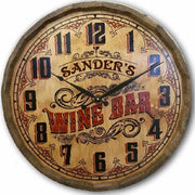 quarter barrel wood clock for Wine Bar