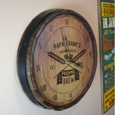 wood clock for garage beer brewing