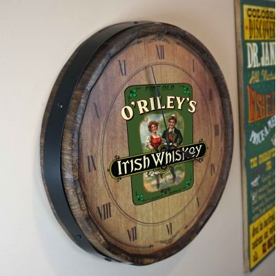 Irish whiskey home bar clock
