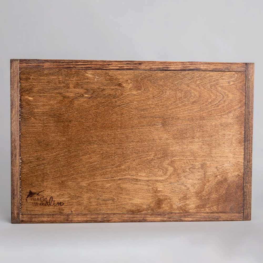 wood serving tray bottom view