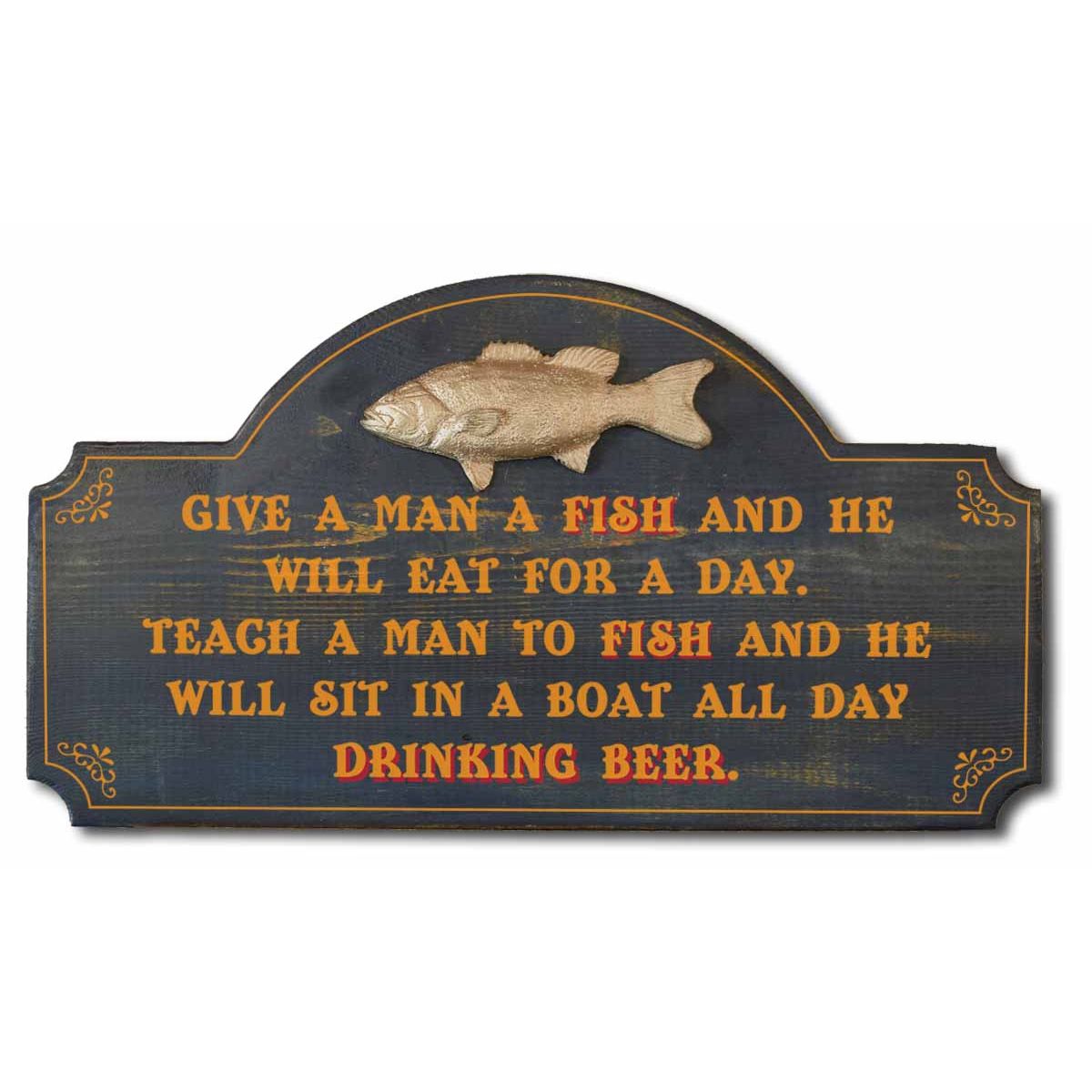 wall decor for fisherman and beer drinkers