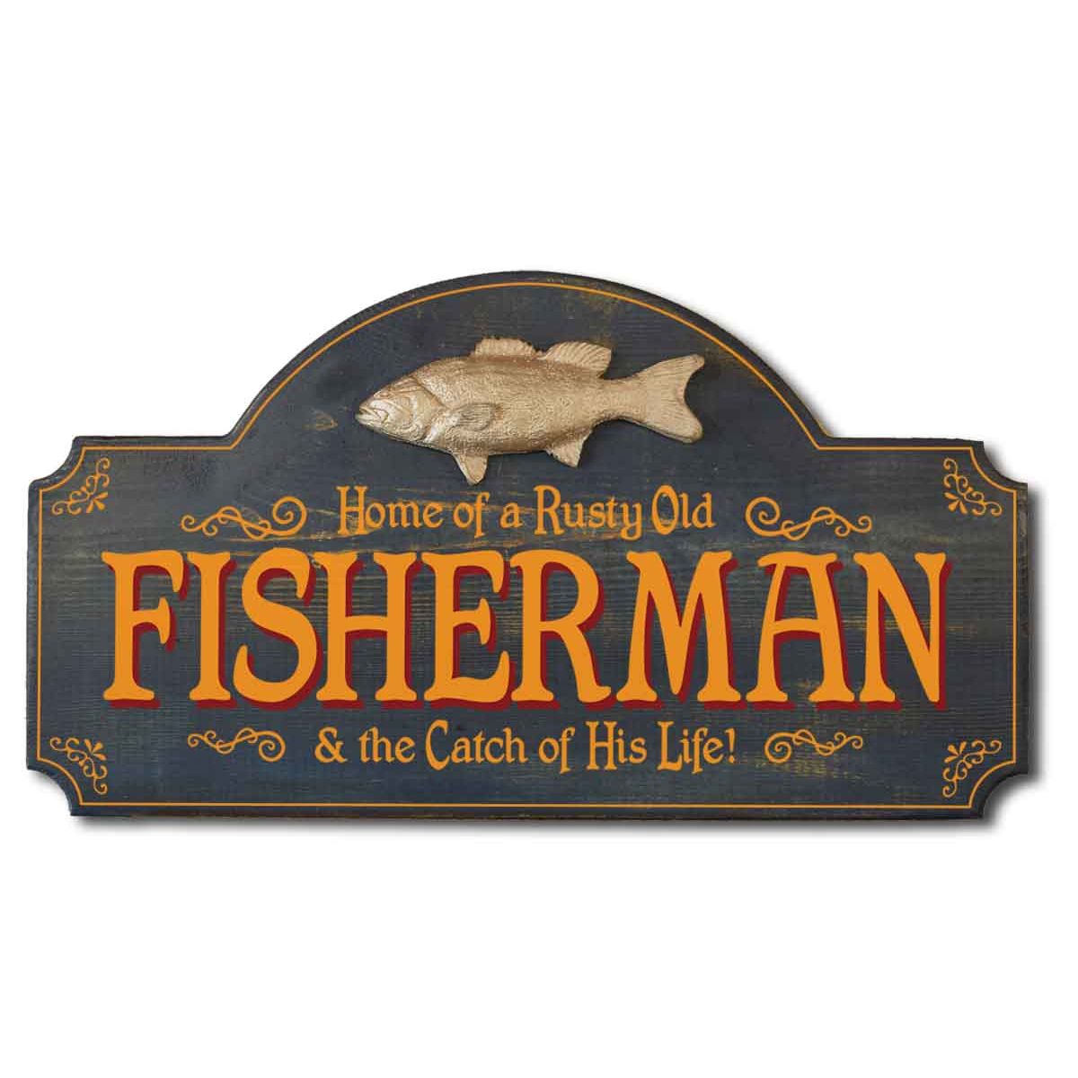 Fisherman & Wife | Catch of his Life | Humorous | 3D Relief | Words |