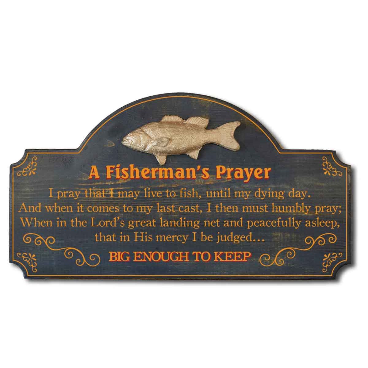 Fisherman's Prayer | Big Enough | Humorous | 3D Relief | Words | 9" x 16"