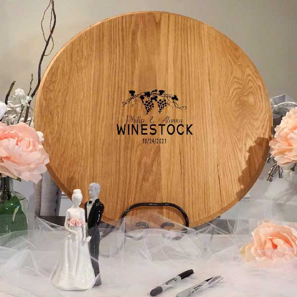 unique wedding guest book barrel sign