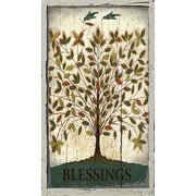 wood sign with tree and birds and the text Blessings
