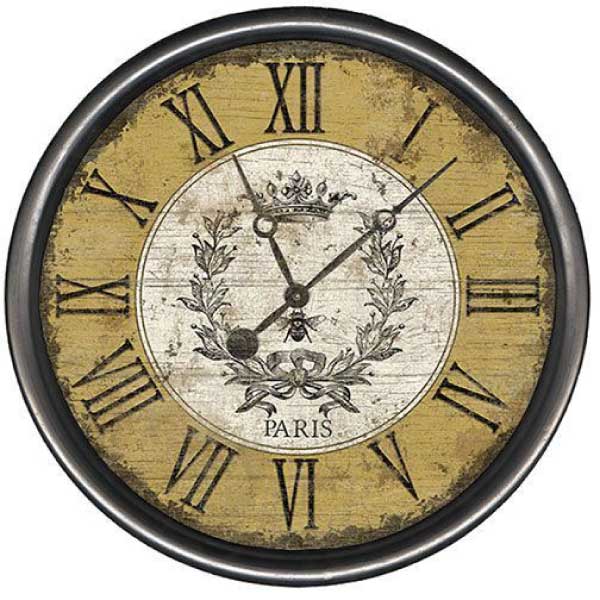 Paris | Crown | Bee | Up to 30" | Round | Wall Clock