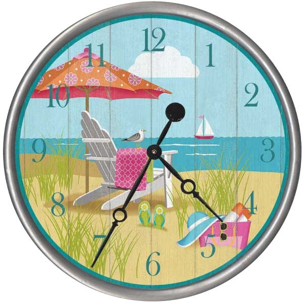 Relax | Beach | Vacation | Up to 30" | Round | Wall Clock