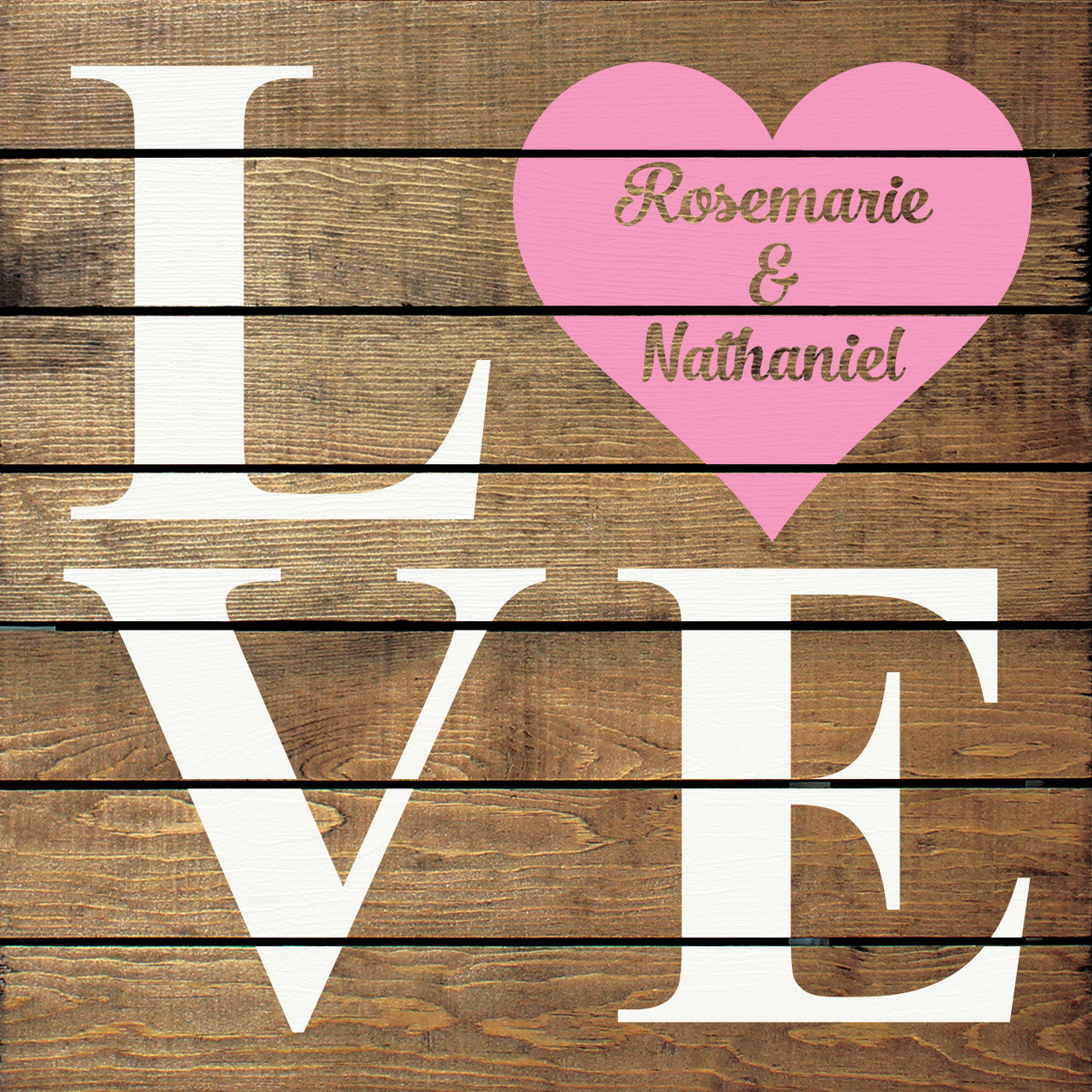 Love | Family Name | Wood Sign | Personalize It! | 18" x 18"