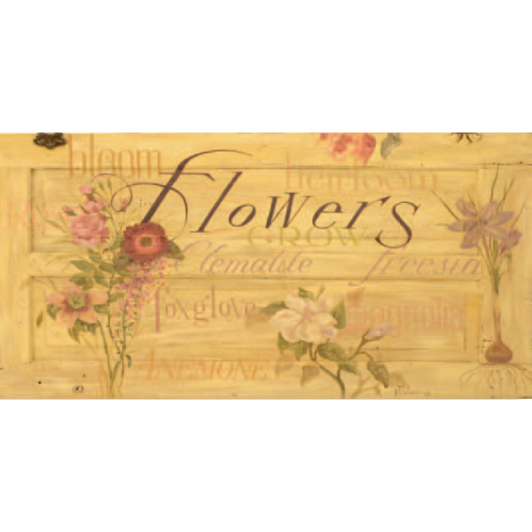 Flowers | Terri Palmer | Wall Art | Wood Sign | 12" x 24"