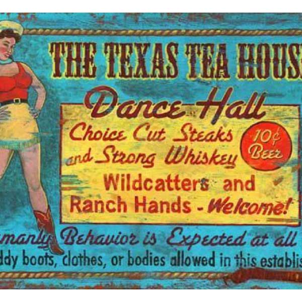 Texas Dance Hall | Wall Decor | Vintage Sign | Gentlemanly Behavior Expected
