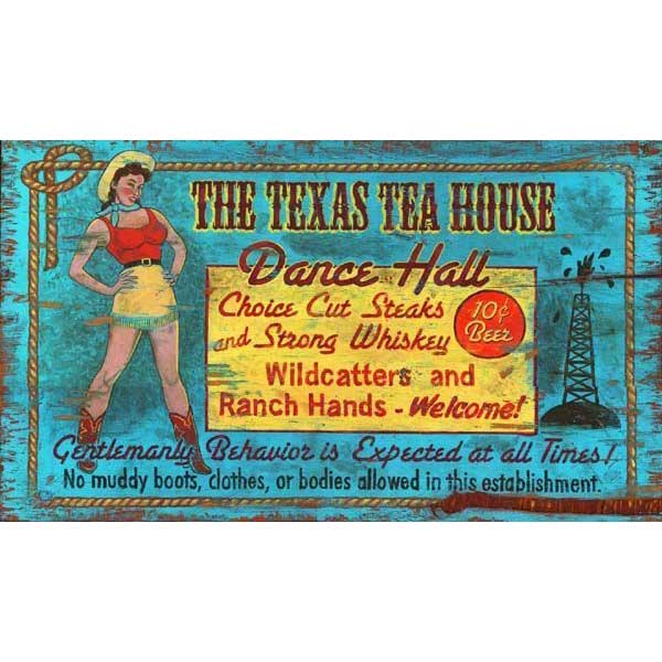 Texas Dance Hall | Wall Decor | Vintage Sign | Gentlemanly Behavior Expected