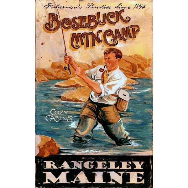 Mountain Camp | Fishing | Maine | Wood Sign | Personalize It!