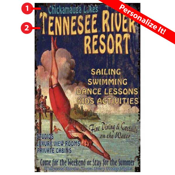 River Resort | Tennessee | Chickamauga Lake | Wood Sign | Personalize It!