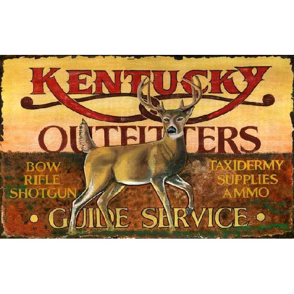 Outfitters | Wood Sign | Vintage Ad | Deer | KY