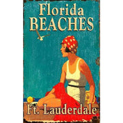 wall decor with image of women on warm beach in Florida