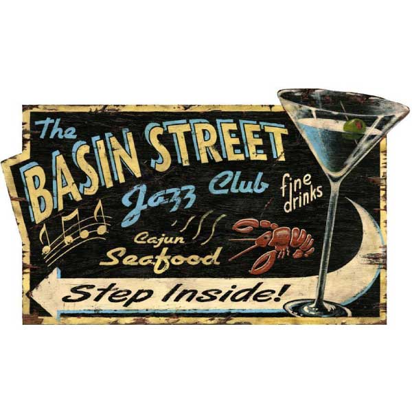 Basin Street Club | Cutout | Wood Sign | Vintage-Style| Bar Decor | Customize It!