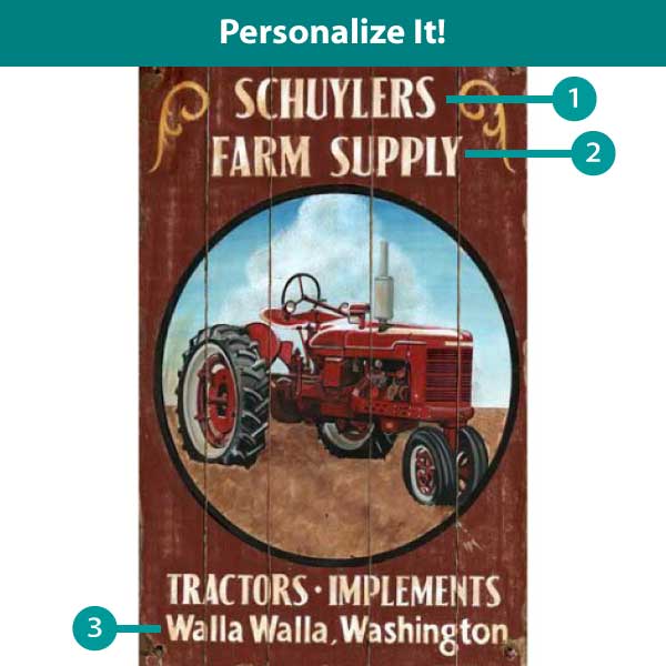 Farm Tractor | Red | Farmhouse | Washington | Personalize It!