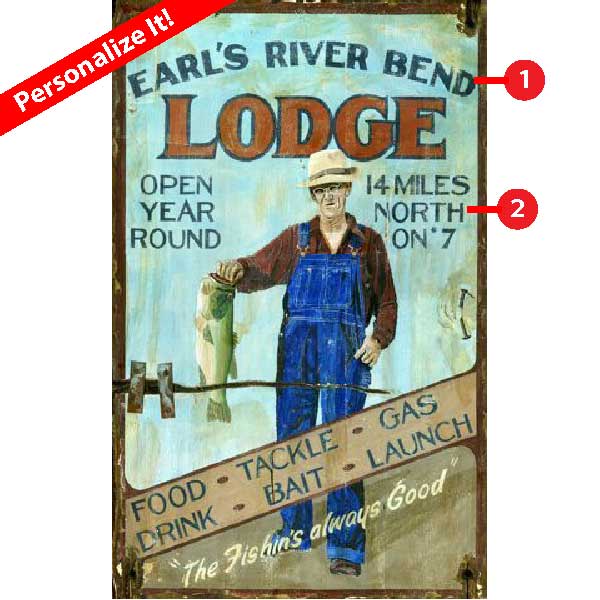 Lodge | Fishing | Rustic Sign | River Bend | Personalize It!