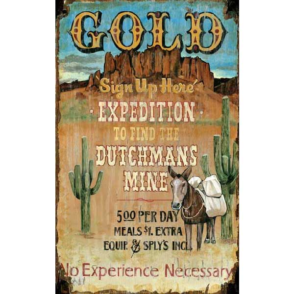 gold mine! old west wall art; wood sign