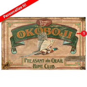 customize the text on this rustic hunt club wall art