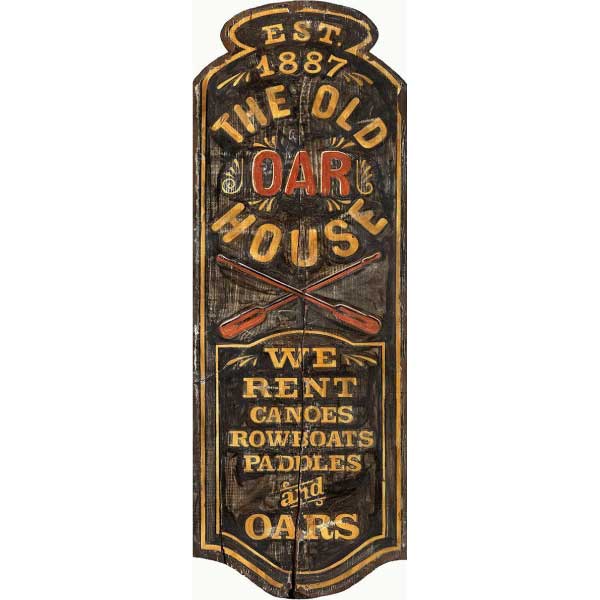 The Old House | We Rent Canoes | Wood Sign | Vintage Ad