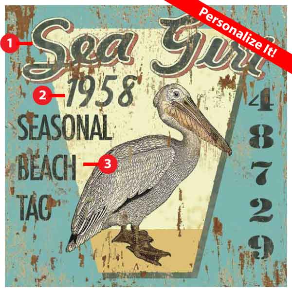Sea Girt | Beach Tag | NJ | Wood Sign | Customize It! | 12" x 12"