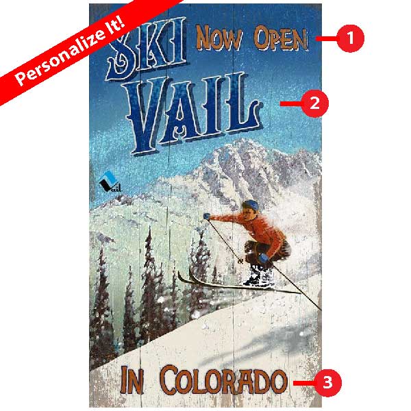 customizable wall art of skier in the Rocky Mountains