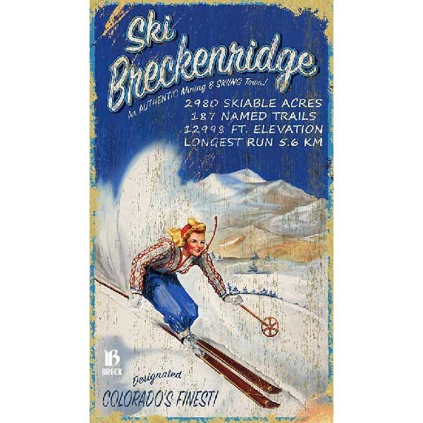vintage wall art for Breckenridge ski resort
