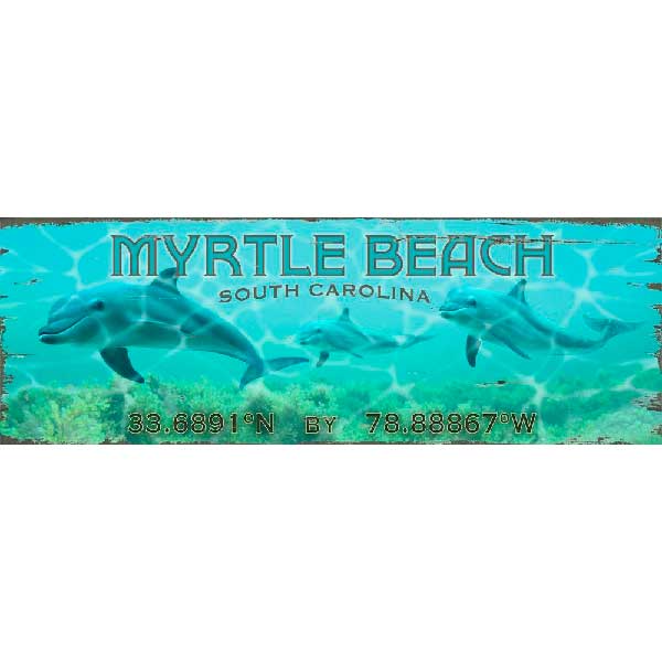 Dolphin beach town sign