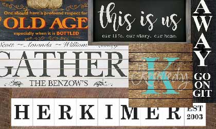 personalized word signs - family name