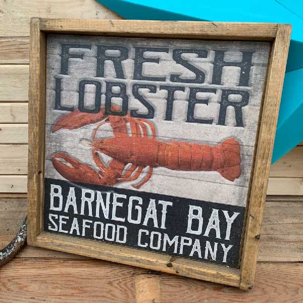 seafood company wood sign for lobster
