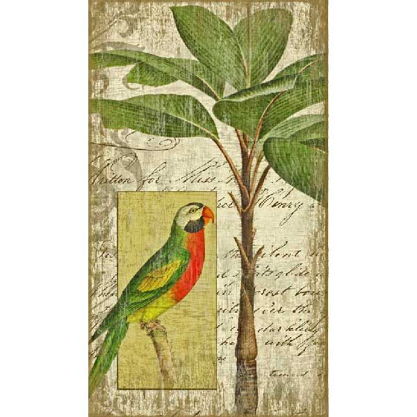 wall art with Parrot and Palm