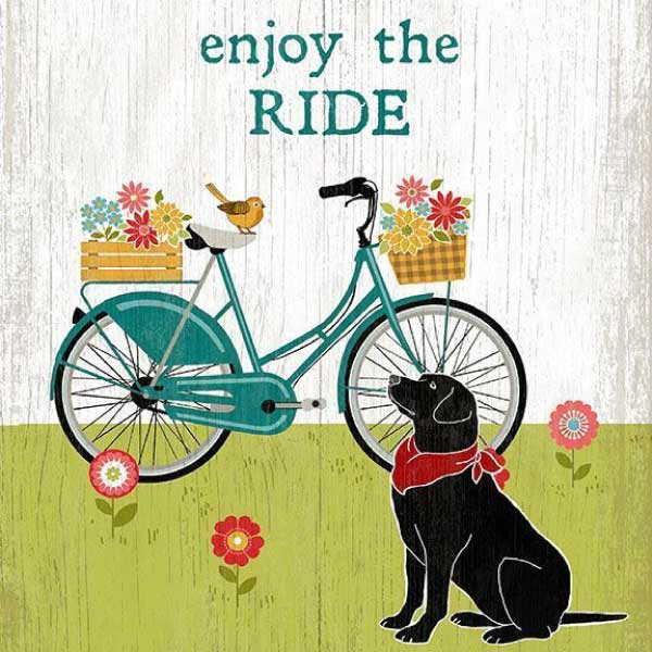 Life is Beautiful | Enjoy the Ride | Suzanne Nicoll | Black Lab | Wood Sign