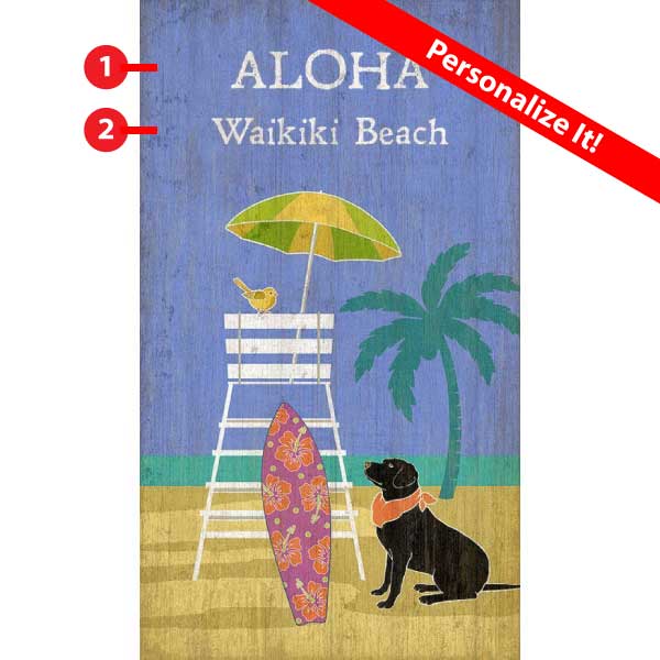 Aloha | Tropical Beach | Suzanne Nicoll Design | Beach Dog | Personalize It!
