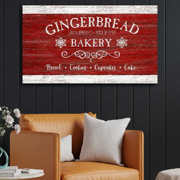 rustic holiday wall art for Gingerbread Bakery