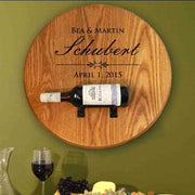 wedding keepsake wood sign with bottle holder