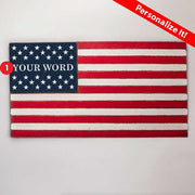 personalized American flag wood sign