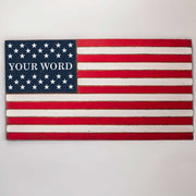 US Flag wood sign with custom text